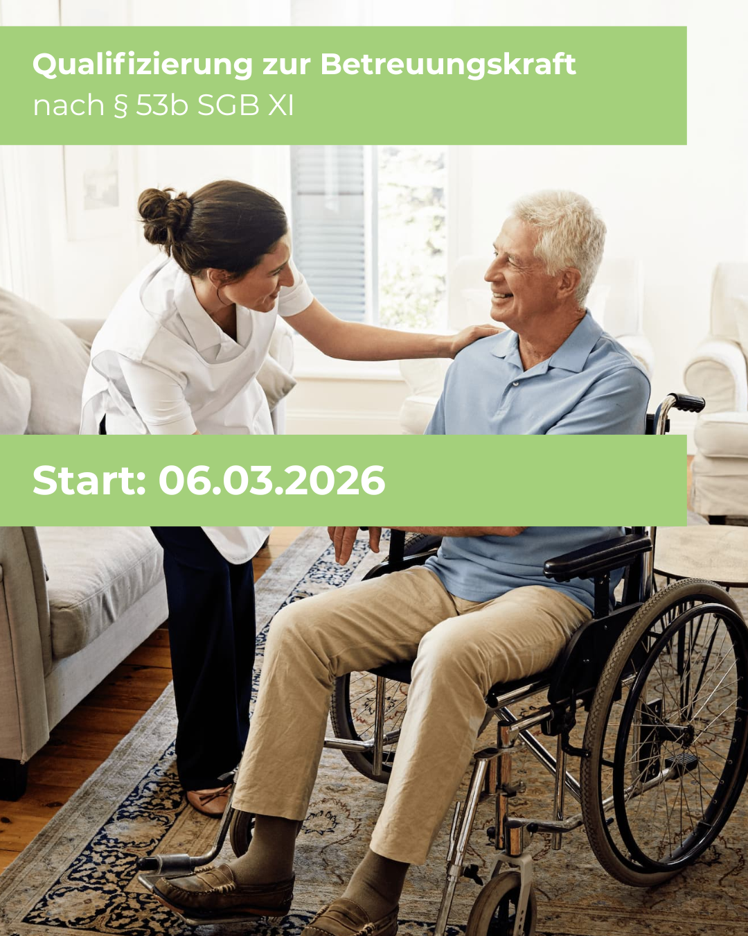 Qualifizierung zur Betreuungskraft nach § 53b SGB XI – Für stationäre und ambulante Betreuung – 06.03.2026 – BK012026