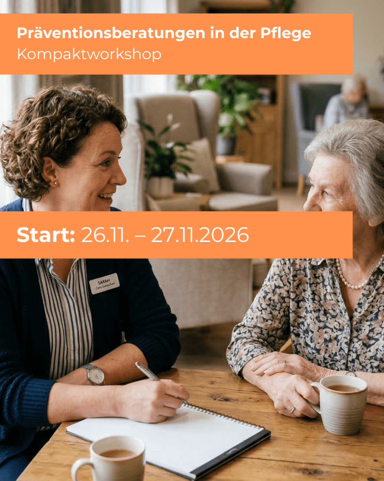 Präventionsberatungen in der Pflege – Kompaktworkshop – 26.–27. November 2026 – PRÄB012026