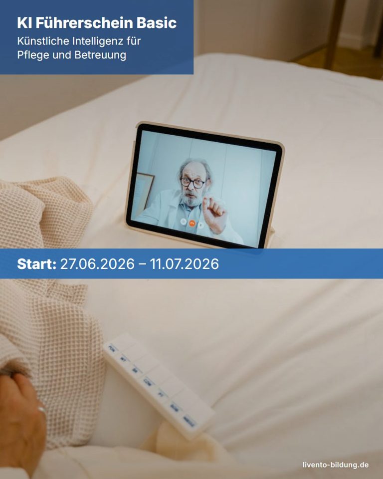 KI-Führerschein Basic – Künstliche Intelligenz für Pflege und Betreuung – 27.06.2026 – 11.07.2026 – KIB052026