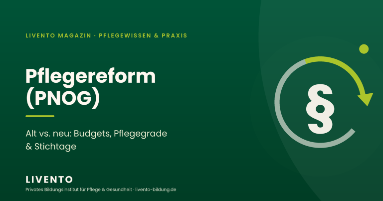 Beitragsbild Pflegereform 2026: Paragrafenzeichen in einem Kreispfeil, daneben der Titel „Pflegereform 2026(PNOG)